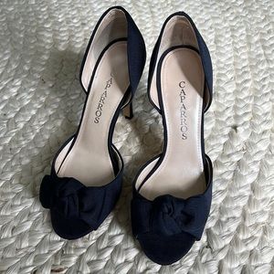 Caparros Navy Peep Toe Heel